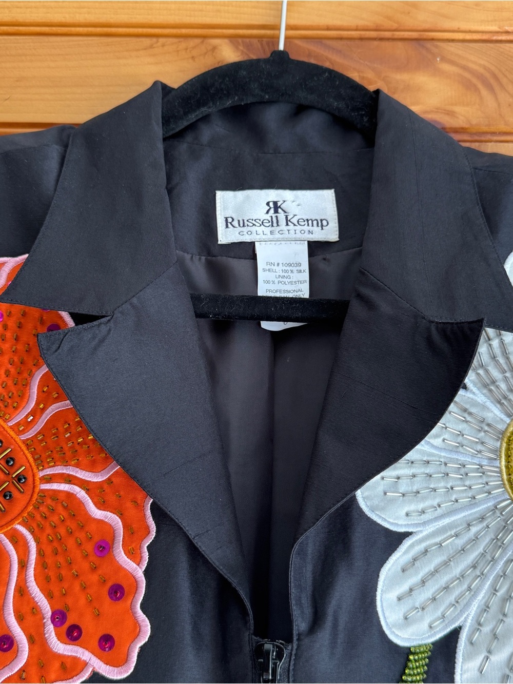 Russell Kemp Y2K Silk Jacket 6 NWT Beaded Floral Maximalist Art to Wear Vintage - Picture 3 of 16